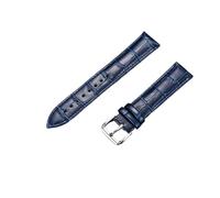 HAJMGUMC Correa de reloj de cuero genuino for mujer, pulsera de correas de cuero en relieve, 14mm, 16mm, 18mm, 20mm, 22mm y 24mm, color blanco, rojo y azul(Dark Blue,22mm)