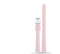 HAJMGUMC Correa de reloj de cuero Geunine suave for mujer, correa de 6mm, 8mm, 10mm, 12mm, 14mm, tamaño pequeño, ancho, primera capa, correas de reloj de piel de vaca(A pink silver,12mm)