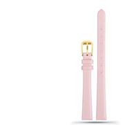 HAJMGUMC Correa de reloj de cuero Geunine suave for mujer, correa de 6mm, 8mm, 10mm, 12mm, 14mm, tamaño pequeño, ancho, primera capa, correas de reloj de piel de vaca(A pink gold,14mm)