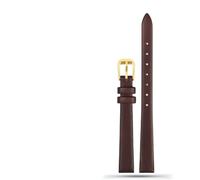 HAJMGUMC Correa de reloj de cuero Geunine suave for mujer, correa de 6mm, 8mm, 10mm, 12mm, 14mm, tamaño pequeño, ancho, primera capa, correas de reloj de piel de vaca(A brown gold,12mm)