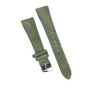 HAJMGUMC Correa de reloj de gamuza de cuero 18mm 20mm 22mm correa de reloj gris azul marrón correas de reloj accesorios de correa de pulsera de liberación rápida(Light green,20mm silver buckle)