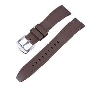 HAJMGUMC Correa de reloj de goma fluorada de calidad, correa de reloj deportiva de 18mm, 19mm, 20mm, 21mm, 22mm y 24mm, pulsera negra y verde con correa de apertura rápida(COFFEE,20mm gold buckle)