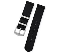 HAJMGUMC Correa de reloj de nailon de 20mm y 22mm, banda de repuesto deportiva de nailon suave de primera calidad, pulsera de lona Universal de liberación rápida(A1.black,20mm)