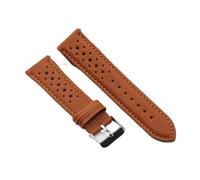 HAJMGUMC Correa de reloj hecha a mano 18 mm 19 mm 20 mm 22 mm Correa de cuero Negro Marrón Azul Correas de reloj porosas transpirables(Brown,19mm)