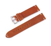 HAJMGUMC Correa de reloj Retro Piel De Becerro, correa de cuero genuino, correa de reloj con pasadores de resorte, 18mm, 19mm, 20mm, 21mm, 22mm y 24mm(Brown,18mm)