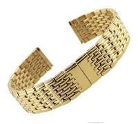 HAJMGUMC Correa de reloj sólida y delgada, correa de reloj de acero inoxidable de 13mm, 18mm, 20mm y 22mm, pulsera de repuesto con hebilla de mariposa(Gold,20mm)