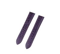 HAJMGUMC Correa de repuesto for reloj Fit For Cartier, correa de piel de cocodrilo de grano redondo, hecha a mano, personalizada, 20MM(Deep purple gold,21)