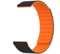 HAJMGUMC Correa magnética de silicona apta for pulseras Fit For Amazfit GTR 3/GTR3 pro/GTR2 2e aptas Fit For Samsung watch active/active 2 pulsera magnética(Black-Orange,22mm universal)