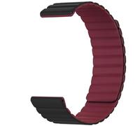 HAJMGUMC Correa magnética de silicona apta for pulseras Fit For Amazfit GTR 3/GTR3 pro/GTR2 2e aptas Fit For Samsung watch active/active 2 pulsera magnética(Black-Wine,22mm universal)