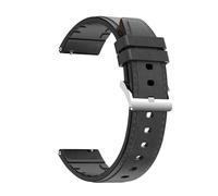 HAJMGUMC Correa universal de goma de 20 mm de doble color Silicona suave Ajuste impermeable for Garmin Fit for Xiaomi Fit for Huami Fit for reloj inteligente Amazfit(S11 black leather)