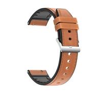 HAJMGUMC Correa universal de goma de 20 mm de doble color Silicona suave Ajuste impermeable for Garmin Fit for Xiaomi Fit for Huami Fit for reloj inteligente Amazfit(S11 brown leather)