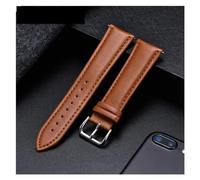 HAJMGUMC Correas de reloj de cuero genuino 16/18/20/22/24mm reloj con hebilla de acero correa de muñeca pulsera + herramienta(Light brown,22mm)
