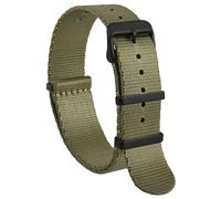 HAJMGUMC Correas de reloj de nailon, correa de reloj de 16mm, 18mm, 20mm y 22mm for hombres y mujeres, hebilla de repuesto de acero inoxidable(Green,22mm)