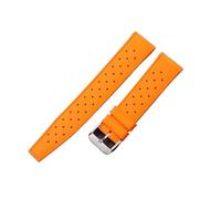 HAJMGUMC Correas de reloj de silicona 18mm 20mm 22mm hombres mujeres correa de reloj impermeable deporte transpirable correas de goma de liberación rápida(Orange,18mm)