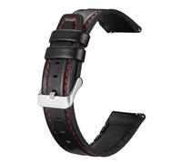 HAJMGUMC Correas de reloj de silicona y cuero de 22mm aptas Fit For Xiaomi Color 2/Fit For MI Watch S1/Pro Active pulsera reloj S2 42 46mm pulsera de reloj inteligente(Black resi)