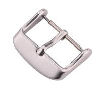 HAJMGUMC Hebilla de correa de reloj de acero inoxidable for hombre y mujer, cierre de correa de Metal plateado, dorado y negro, accesorios de correa de 16mm, 18mm, 20mm, 22mm y 24mm(Silver brushed,18m