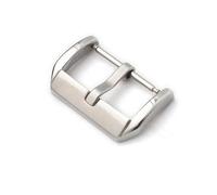 HAJMGUMC Hebilla de correa de reloj de acero inoxidable, piezas de repuesto cepilladas brillantes for cierre de correa de reloj, 10, 12, 14, 16mm, 18mm, 20mm y 22mm(Silver,24mm)
