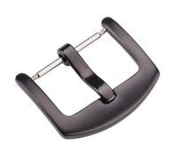 HAJMGUMC Hebilla de correa de reloj de Metal for hombre, correa de reloj de 16, 18, 20, 22 y 24mm, accesorios de cierre de acero inoxidable plateado, negro y dorado(Black brushed,20mm)