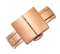 HAJMGUMC Hebilla de mariposa de acero inoxidable 316L, 16mm, 18mm, 20mm, 22mm, cierre de repuesto de correa de silicona y Metal, accesorios de botón de doble presión(Rose Gold,22mm)