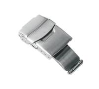 HAJMGUMC Hebilla de reloj apta Fit For Seiko 304, acero inoxidable, estilo buceo, cierre desplegable plegable, correa de reloj de 18mm, 20mm, 22mm y 24mm, botón de doble clic(Silver with logo,22mm)