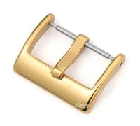 HAJMGUMC Hebilla de reloj de 2mm, 3mm, 16mm, 18mm, 20mm, botón de acero inoxidable sólido pulido, accesorios de cierre de correa(Gold,16mm-Pin width 3mm)
