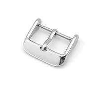 HAJMGUMC Hebilla de reloj de acero inoxidable, 10mm, 12mm, 14mm, 16mm, 18mm, 20mm, 22mm, cierre de correa de Metal, accesorios de reloj de Color negro y plateado(Silver Color,12MM)