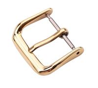 HAJMGUMC Hebilla de reloj de acero inoxidable, 16mm, 18mm, 20mm, 22mm, Metal, plata, oro, negro, correa de reloj, cierre, accesorio de reloj(Gold,18mm)