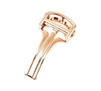 HAJMGUMC Hebilla de reloj de acero inoxidable apta Fit For Cartier Santos, globo azul apto for hebilla plegable de la serie Fit For PASHA, hebilla de reloj de Metal de 16mm(Rosegold,16mm)