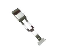 HAJMGUMC Hebilla de reloj de mariposa doble plegable, 18MM, 20MM, 22MM, negro, plateado, acero inoxidable 316L, sólida y extendida(Silver 18mm)