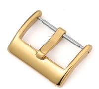 HAJMGUMC Hebilla de reloj de Metal 16mm 18mm 20mm 22mm correa de reloj plata negro oro cepillado mate polaco accesorios de cierre de acero inoxidable(Polished Gold,20mm)