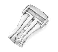 HAJMGUMC Hebilla plegable apta for correa de reloj Fit For Omega de cuero/goma 16mm 18mm 20mm accesorios de cierre desplegable de Metal de acero inoxidable oro plateado(Silver,20mm)