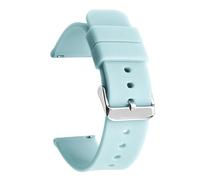 HAJMGUMC Pasadores de liberación rápida correa de reloj de silicona 18 19 20mm 22mm 24mm pulsera de reloj inteligente de goma suave resistente al agua(Lake Blue silver BK,22mm)