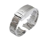 HAJMGUMC Pulsera de reloj apta Fit For Rolex SUBMARINER DAYTONA SUP GMT for hombre, cierre de botón de ajuste fino, cadena de reloj de acero inoxidable de 20mm y 21mm(Silver Full matte,21mm)
