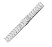 HAJMGUMC Pulsera de reloj de cerámica 14 mm 16 mm 18 mm 20 mm 22 mm Correa de reloj Correa de cerámica blanca y negra Correa universal for relojes(WHITE,16mm)