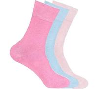 HAJRA® Calcetines para diabéticos para mujer, algodón no elástico, rico en panal de miel, cómodos y amigables, circulatorios para pies hinchados, tallas 36 a 42, Colores pastel (3 pares), 4-7