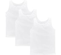 HAJRA® Chalecos para niñas Tops 100% Algodón Blanco Top de Verano para Niñas Sin Mangas Camisas Interiores Top Chaleco Para Usar Todos los Días Chaleco para Niñas de Vuelta a la Escuela Camiseta
