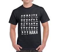 Haka Action Silhouette Mens Womens New Zealand All Tshirt Top Black Funny Rugby(Small)