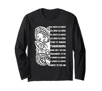 Haka Nueva Zelanda Old Black Maori New Zealand NZ Fan Rugby Manga Larga, Unisex para Adultos, Negro, XL