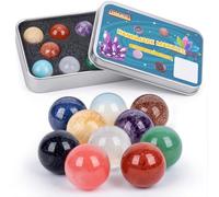 HAKACC 10 piezas de canicas para niños, 16 mm, bolas de cristal coloridas, juguete decorativo
