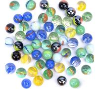 HAKACC Pequeñas canicas coloridas de cristal, 80 unidades, juego para niños, 15 mm, canicas para máquina de juegos, decoración de plantas, pista de canicas