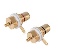 Hakeeta 2 Piezas Conector Hembra Terminal de Audio de Cobre Chapado en Oro Conector Hembra Hembra Montaje en Panel zócalos