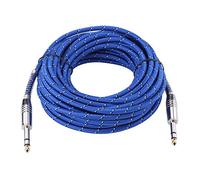 Hakeeta 6.35 mm macho estéreo a 6.35 mm macho Jack Cable de audio estéreo balanceado, línea de interconexión balanceada para mezclador, guitarra eléctrica, amplificador, grabador de micrófono.(10m)