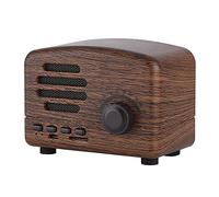 Hakeeta Altavoz Bluetooth inalámbrico de Madera Retro, Este Altavoz portátil con Mic es Compatible con Radio FM/USB/TF/música estéreo bajo (Grain)