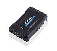 Hakeeta Convertidor de Scart a HDMI 720p-1080P de euroconector a HDMI de Audio vídeo Escalador Apoyo PAL, NTSC3.58. NTSC4.43, SECAM, PAL/M, PAL/N formatos de Entrada de TV estándar con Cable USB