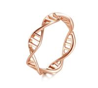 Hakfeeo Women's Stainless Steel DNA Ring, Chemistry Science Molecule Helix Twist Band