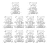 HAKIDZEL 10 moldes de espuma de poliestireno para modelar osos, formas de osos de espuma blanca en blanco, manualidades para arreglos, decoración de bodas y fiestas, 12 cm