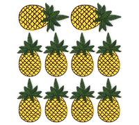 HAKIDZEL 10 Parches Bordados de Piña Amarilla para Ropa y Quilts, Apliques DIY de Dacrón Ideales para Tiendas de Ropa y Textiles del Hogar