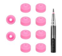 HAKIDZEL 10 Piezas de Cubiertas de Silicona Rosa para Cabezales de Pulido de Manicura, Protección Práctica para Herramientas de Uñas en Salón Profesional