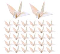 HAKIDZEL 100 Grullas de Papel Origami Plegadas Diseño, Elegantes y Románticas para Decoración de Boda y Fondo de Fiesta, Hechas a Mano en Papel