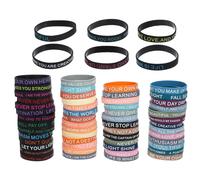 HAKIDZEL 100 Pulseras de Silicona Unisex con Frases Motivacionales, Material Flexible y Diseño Elástico, Ideales para Adolescentes y Uso Diario